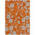 5' X 8' Orange And Gray Floral Washable Indoor Outdoor Area Rug