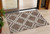 3' X 5' Brown And Ivory Geometric Washable Indoor Outdoor Area Rug Transitional Style - Brown, Ivory Color