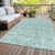 3' X 5' Teal Blue Aqua And Gray Floral Washable Indoor Outdoor Area Rug