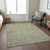3' X 5' Artichoke Green And Gray Oriental Washable Indoor Outdoor Area Rug