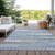 5' X 8' Denim Blue Gray And Ivory Floral Washable Indoor Outdoor Area Rug