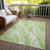 3' X 5' Green And Ivory Abstract Washable Indoor Outdoor Area Rug Transitional Style - Green, Ivory Color