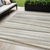 5' X 8' Ivory And Gray Striped Washable Indoor Outdoor Area Rug