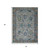 3' X 5' Pewter And Teal Blue Floral Washable Indoor Outdoor Area Rug