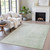 5' X 8' Artichoke Green And Silver Abstract Washable Indoor Outdoor Area Rug
