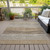 3' X 5' Taupe Brown And Beige Striped Washable Indoor Outdoor Area Rug