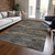 3' X 5' Graphite And Gray Abstract Washable Indoor Outdoor Area Rug