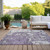 3' X 5' Lavender And Ivory Abstract Washable Indoor Outdoor Area Rug Transitional Style - Lavender, Ivory Color