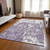 3' X 5' Lavender And Ivory Abstract Washable Indoor Outdoor Area Rug Transitional Style - Lavender, Ivory Color