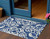 3' X 5' Navy Blue And Ivory Damask Washable Indoor Outdoor Area Rug - Navy Blue, Ivory