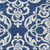 3' X 5' Navy Blue And Ivory Damask Washable Indoor Outdoor Area Rug - Navy Blue, Ivory