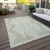 5' X 8' Artichoke Green And Ivory Geometric Washable Indoor Outdoor Area Rug Transitional Style - Artichoke Green, Ivory Color