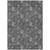 3' X 5' Gray Charcoal And Silver Floral Washable Indoor Outdoor Area Rug