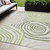 5' X 8' Artichoke Green And Fern Green Abstract Washable Indoor Outdoor Area Rug