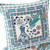 Set of Two 16" X 16" Blue and Off White Peacock Blown Seam Floral Indoor Outdoor Throw Pillow Polyester Home Accent