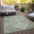 5' X 8' Artichoke Green Beige And Ivory Medallion Washable Indoor Outdoor Area Rug