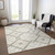 5' X 8' Beige Tan And Ivory Geometric Washable Indoor Outdoor Area Rug