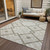 5' X 8' Beige Tan And Ivory Geometric Washable Indoor Outdoor Area Rug