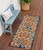 6' Ivory Blue Orange And Green Trellis Indoor Outdoor Runner Rug