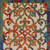 6' Ivory Blue Orange And Green Trellis Indoor Outdoor Runner Rug
