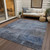 3' X 5' Gray And Blue Abstract Washable Indoor Outdoor Area Rug