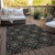 5' X 8' Black Gray And Brown Medallion Washable Indoor Outdoor Area Rug
