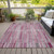 5' X 8' Blush And Ivory Striped Washable Indoor Outdoor Area Rug