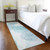 8' Runner Teal and Ivory Abstract Washable Non Skid Indoor Outdoor Runner Rug