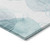 8' Runner Teal and Ivory Abstract Washable Non Skid Indoor Outdoor Runner Rug