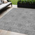 5' X 8' Pewter And Gray Floral Washable Indoor Outdoor Area Rug