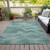 5' X 8' Teal Blue And Ivory Abstract Washable Indoor Outdoor Area Rug - Teal Blue, Ivory