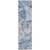 8' Runner Blue and Gray Abstract Washable Non Skid Indoor Outdoor Runner Rug