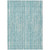 3' X 5' Teal Blue And Ivory Striped Washable Indoor Outdoor Area Rug - Teal Blue, Ivory