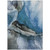 5' X 8' Blue And Gray Abstract Washable Indoor Outdoor Area Rug - Blue, Gray
