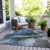 5' X 8' Blue And Gray Abstract Washable Indoor Outdoor Area Rug - Blue, Gray