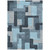 3' X 5' Sky Blue Denim Blue And Gray Geometric Washable Indoor Outdoor Area Rug