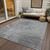 3' X 5' Gray Silver And Charcoal Abstract Washable Indoor Outdoor Area Rug Transitional Style - Gray, Silver, Charcoal Color