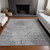 3' X 5' Gray Silver And Charcoal Abstract Washable Indoor Outdoor Area Rug Transitional Style - Gray, Silver, Charcoal Color