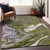 5' X 8' Olive Green Purple And Beige Abstract Washable Indoor Outdoor Area Rug