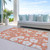 5' X 8' Coral Ivory And Gray Floral Washable Indoor Outdoor Area Rug