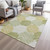 3' X 5' Green Ivory And Gold Geometric Washable Indoor Outdoor Area Rug