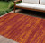 9' X 12' Red And Orange Abstract Indoor Outdoor Area Rug