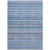 3' X 5' Sky Blue And Navy Blue Striped Washable Indoor Outdoor Area Rug