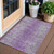 3' X 5' Plum Purple And Silver Oriental Washable Indoor Outdoor Area Rug