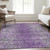 3' X 5' Plum Purple And Silver Oriental Washable Indoor Outdoor Area Rug
