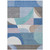 5' X 8' Sky Blue Teal Blue And Brown Geometric Washable Indoor Outdoor Area Rug