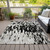 5' X 8' Black And Ivory Abstract Washable Indoor Outdoor Area Rug Transitional Style - Black, Ivory Color