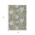 3' X 5' Gray Beige And Olive Green Botanical Leaves Washable Indoor Outdoor Area Rug