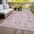 5' X 8' Pink Mauve And Blush Oriental Washable Indoor Outdoor Area Rug