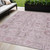 5' X 8' Pink Mauve And Blush Oriental Washable Indoor Outdoor Area Rug